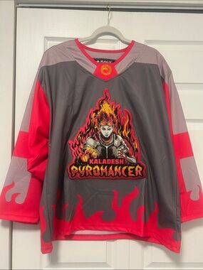 Geeky Jersey Magic 'Chandra 93' Gray & Red Hockey Jersey